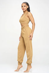 Criss Cross Me Jogger Pants Set